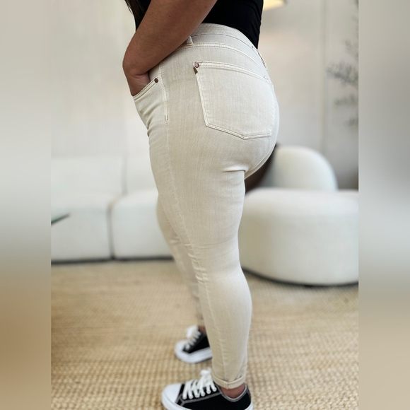 Judy Blue Tummy Control High-Rise Waist Denim Skinny Jean Slim Pants Plus Size - Picture 3 of 16